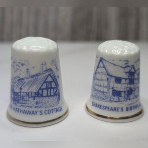 Bone China Hathaway and Shakespeare Thimbles, Made in England